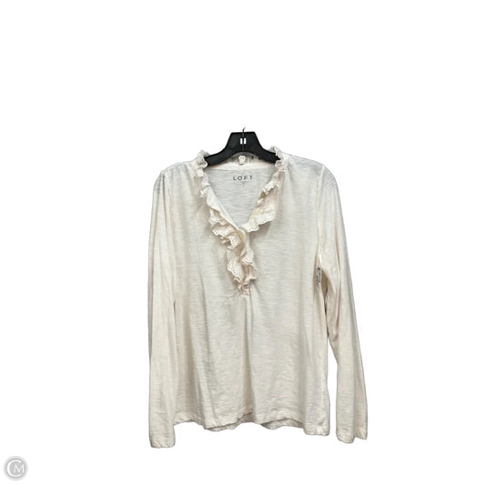 Top Long Sleeve By Loft In Cream, Size: L