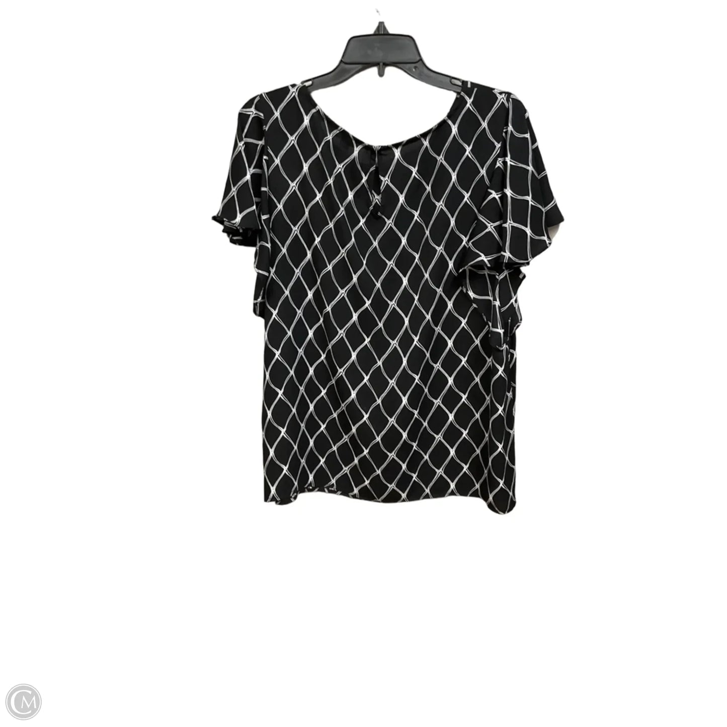 Top Short Sleeve By Tommy Hilfiger In Black & White, Size: Xxl