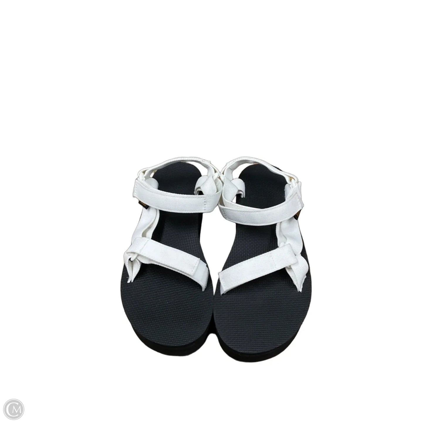 Sandals Heels Platform By Teva In Black & Cream, Size: 9