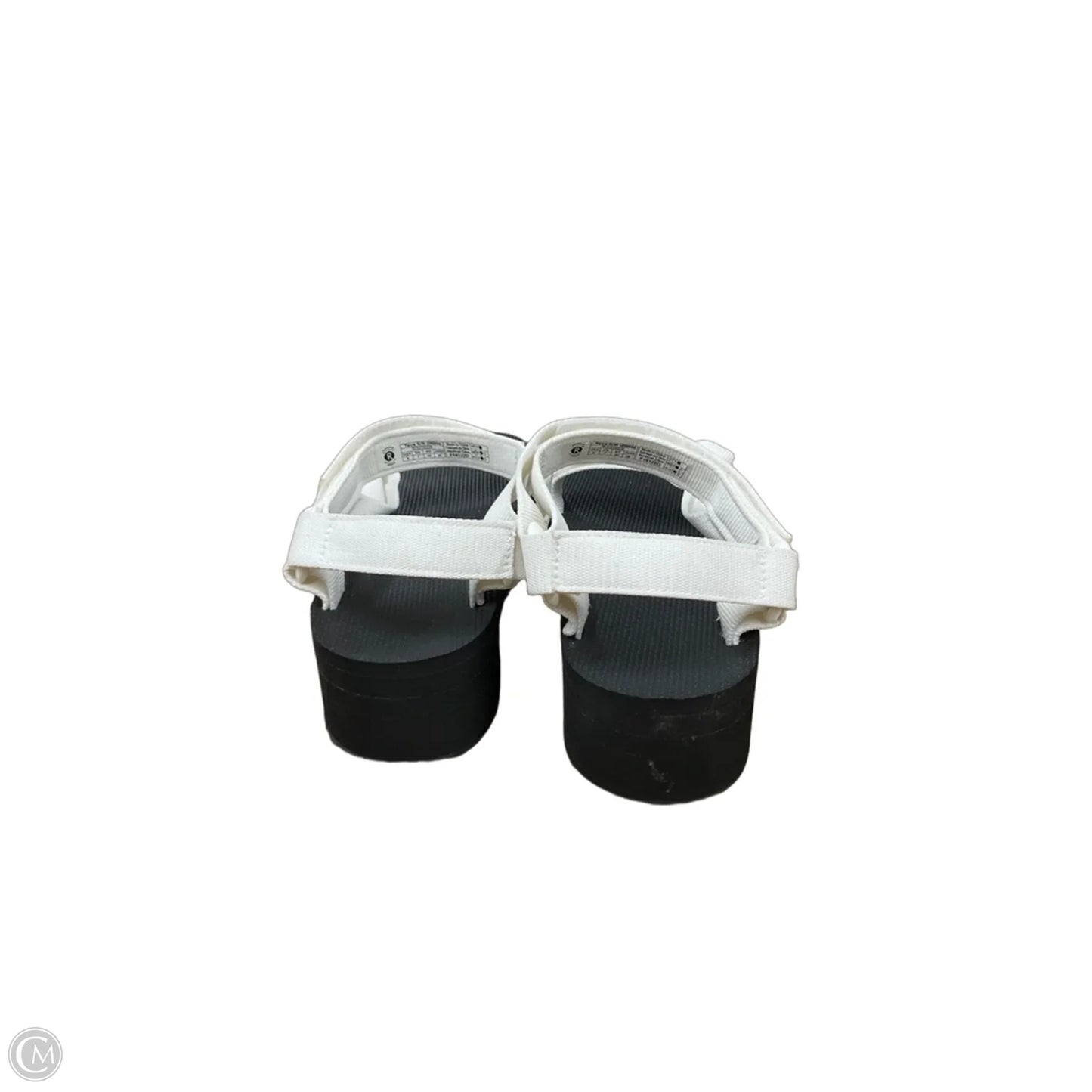 Sandals Heels Platform By Teva In Black & Cream, Size: 9