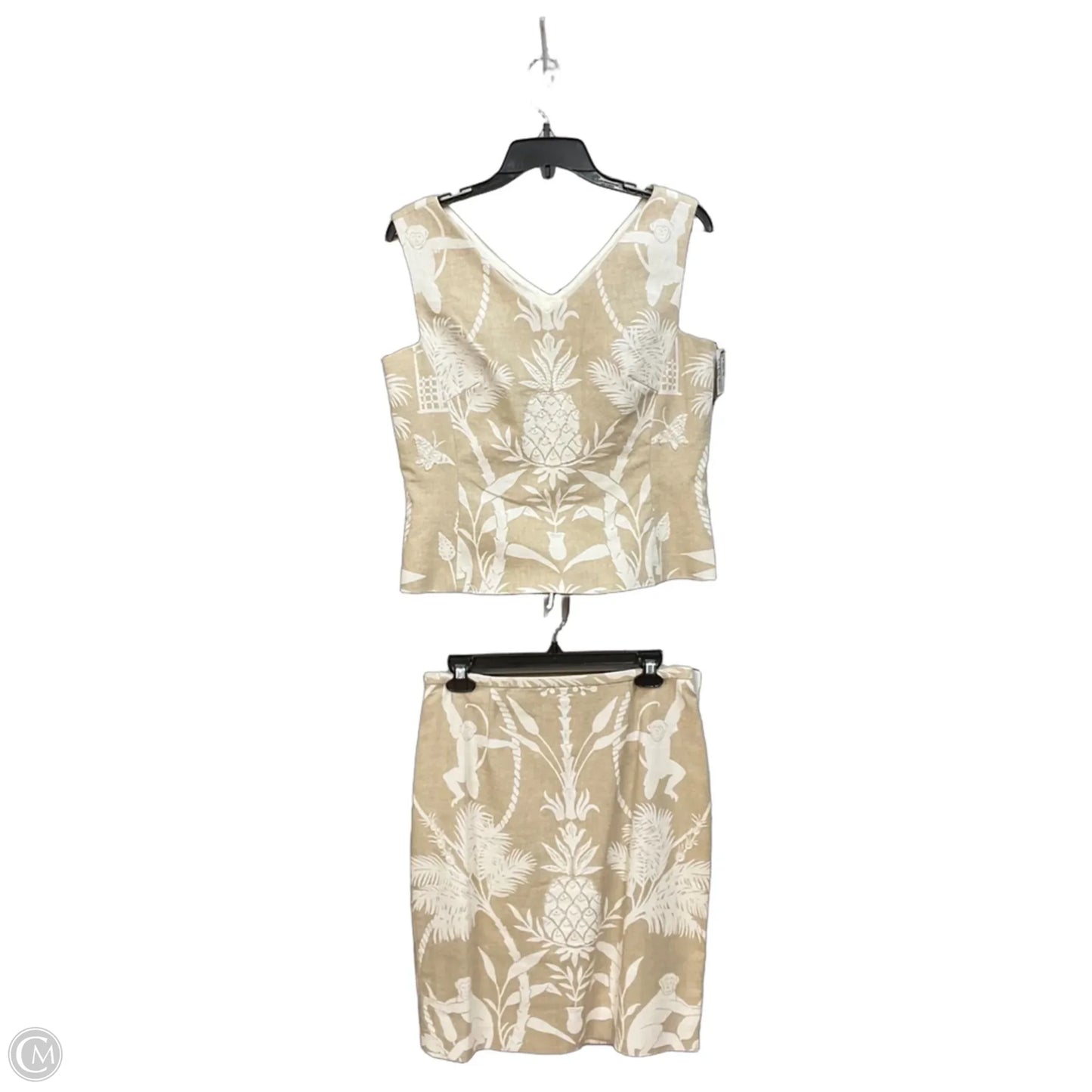 Skirt Set 2pc By Maggy London In Tropical Print, Size: M