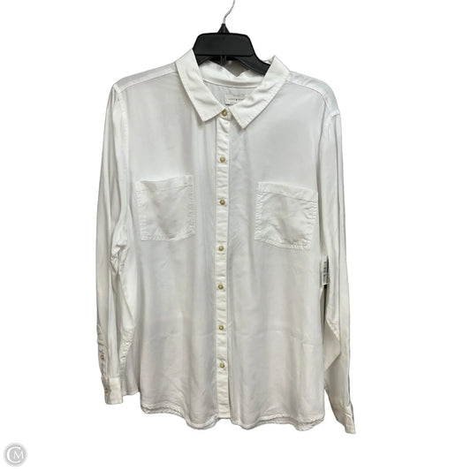 Blouse Long Sleeve By Lucky Brand In White, Size: 2x