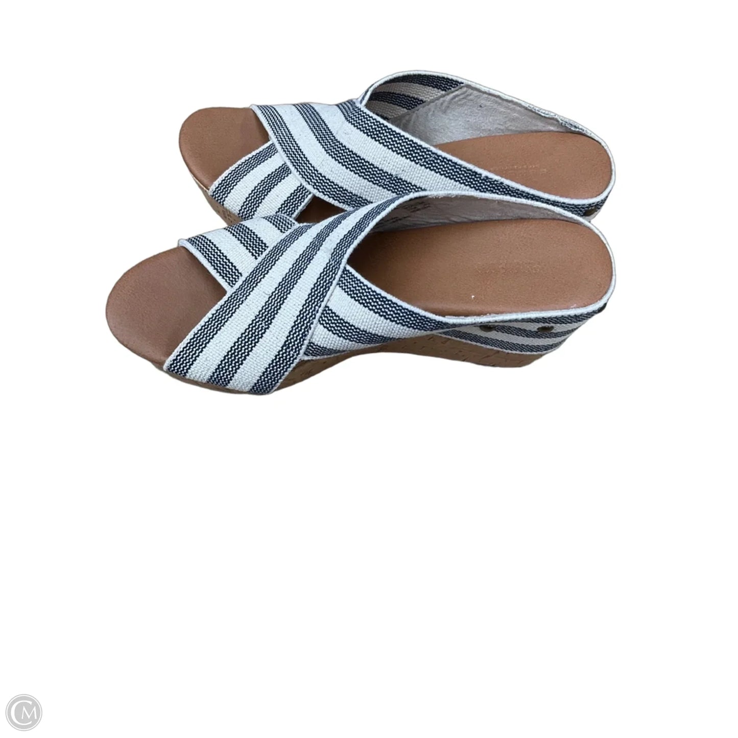 Sandals Heels Wedge By Sonoma In Striped Pattern, Size: 7