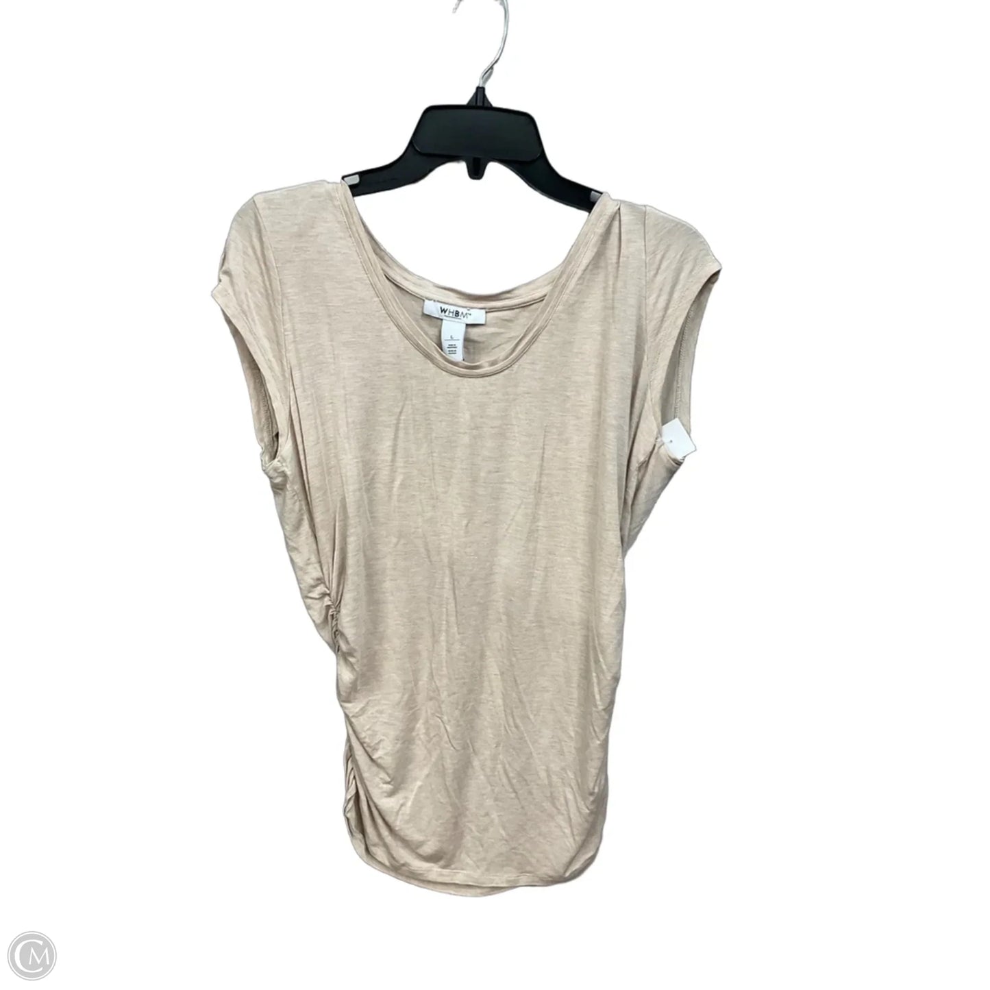 Top Short Sleeve By White House Black Market In Beige, Size: L
