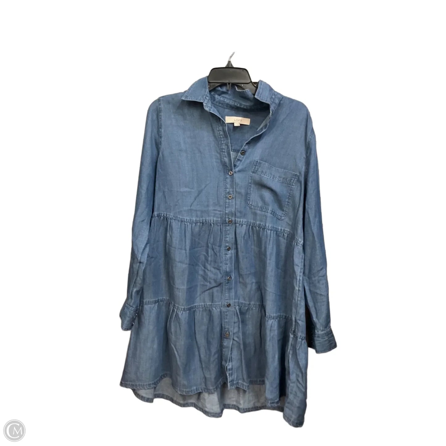 Dress Casual Short By Loft In Blue Denim, Size: M