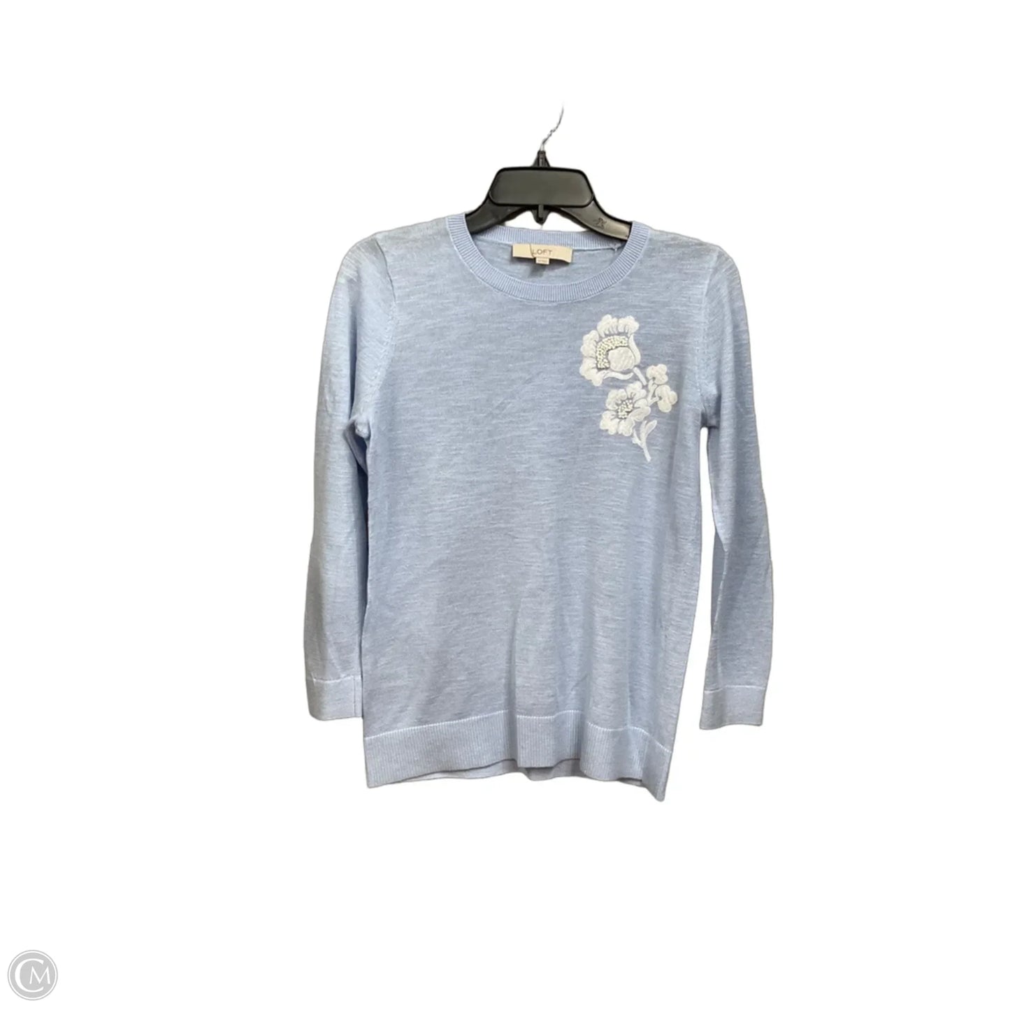 Top Long Sleeve By Loft In Blue & White, Size: Xs