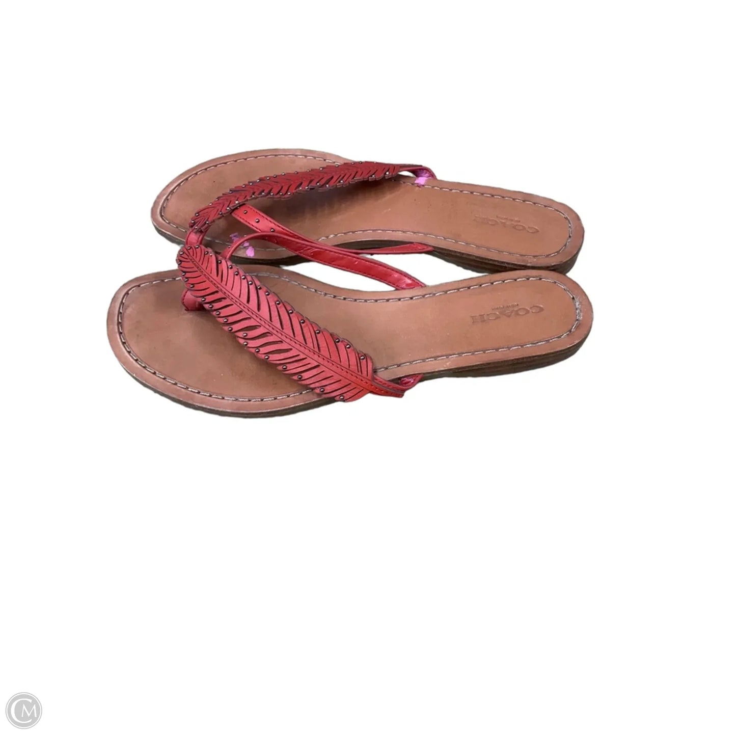 Sandals Designer By Coach In Brown & Red, Size: 9