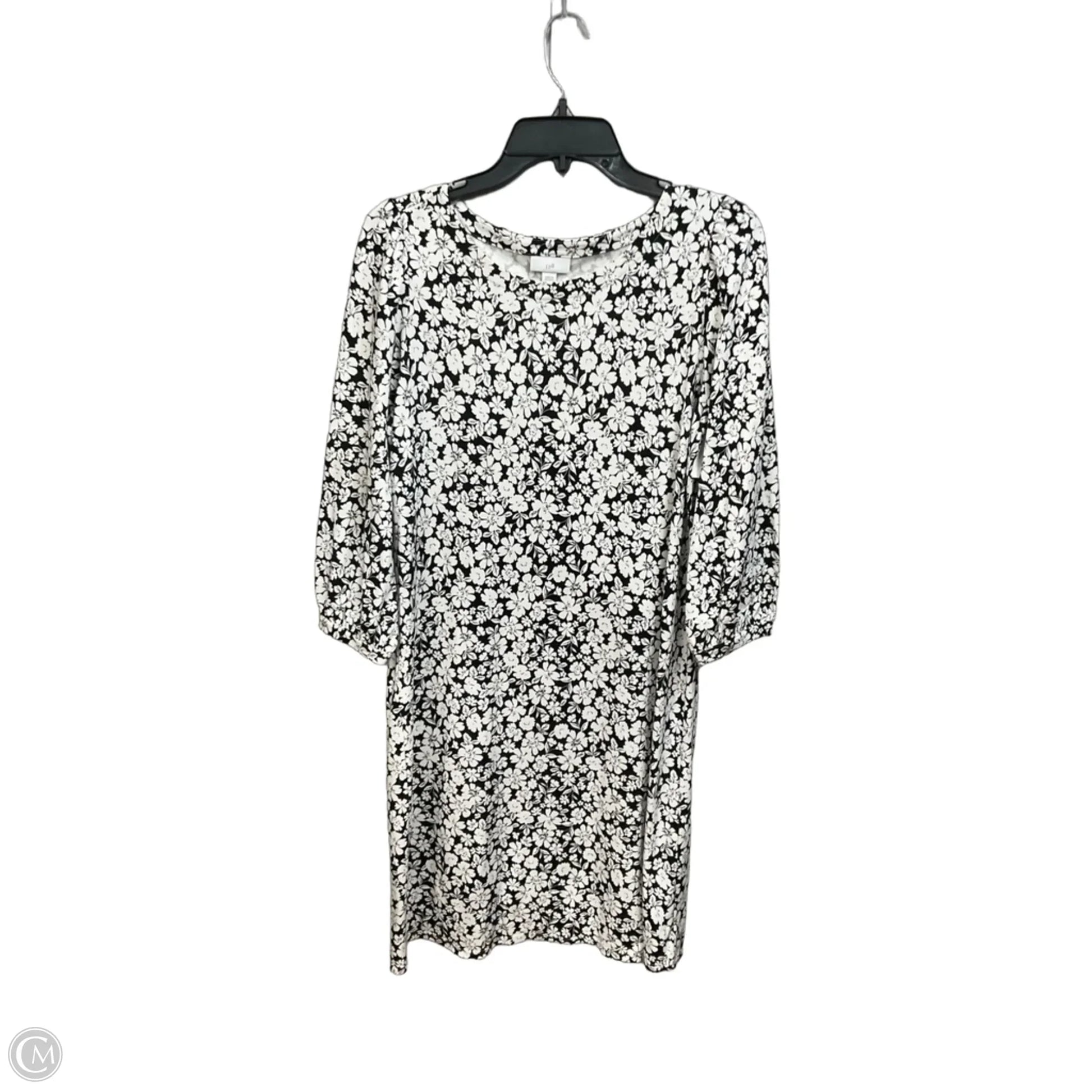 casual jjill dresses J Jill Dress Womens Size XL Black Stretchy Short Sleeves Midi Casual Minimalist