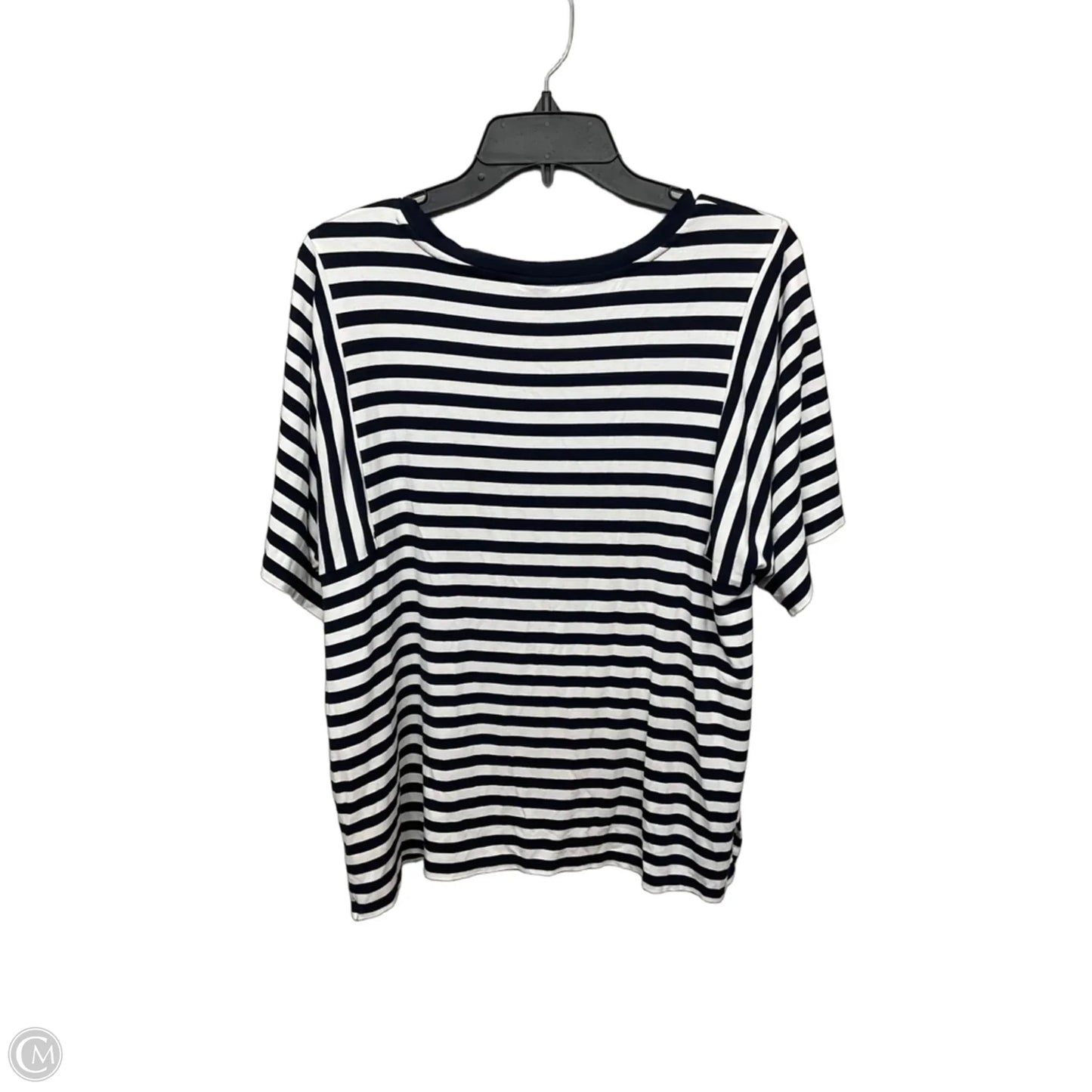 Top Short Sleeve By Chicos In Striped Pattern, Size: L