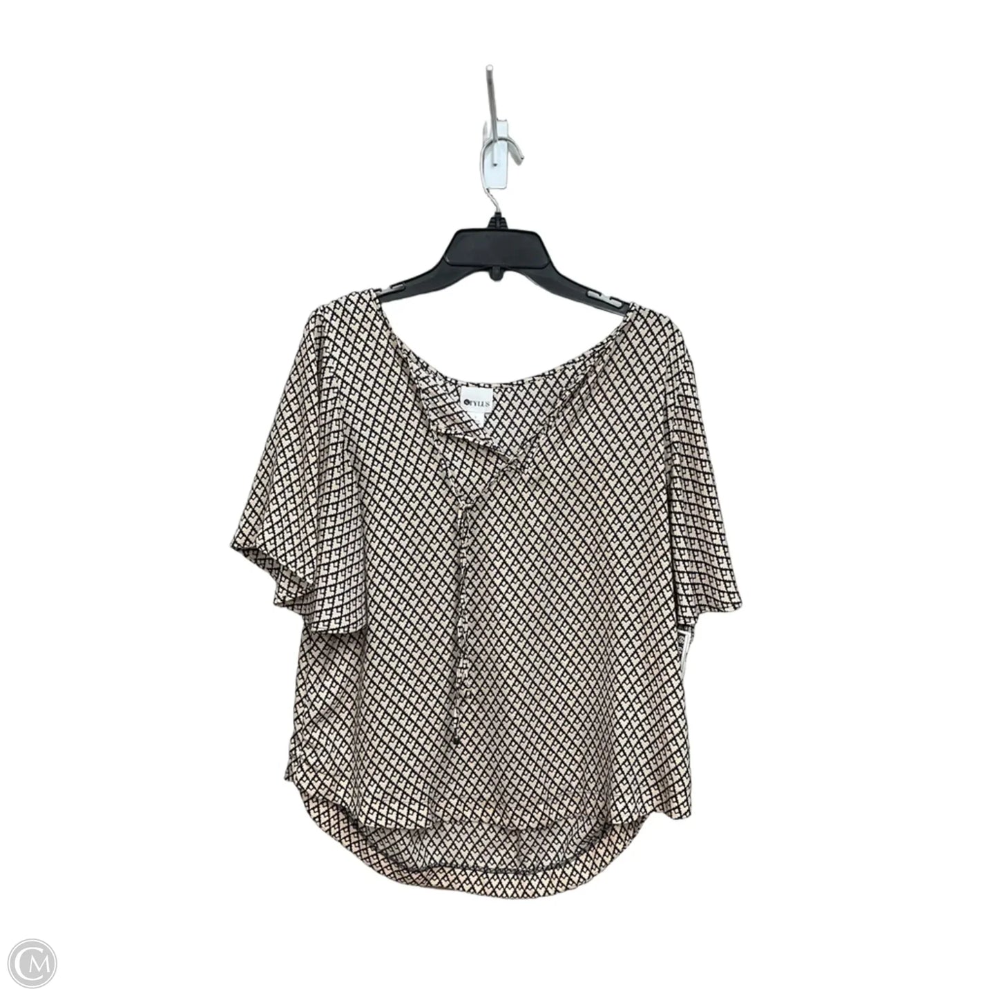 Top Short Sleeve By Stylus In Black & Tan, Size: L