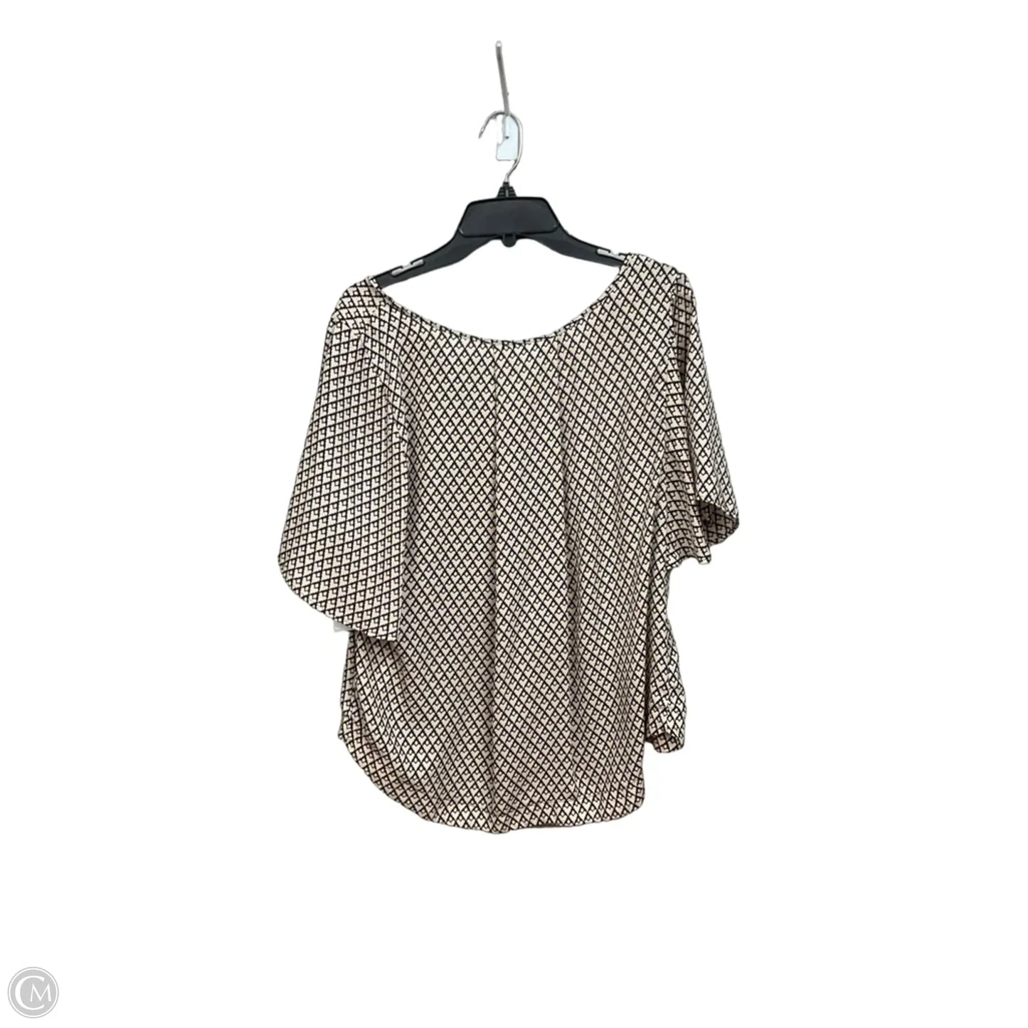 Top Short Sleeve By Stylus In Black & Tan, Size: L