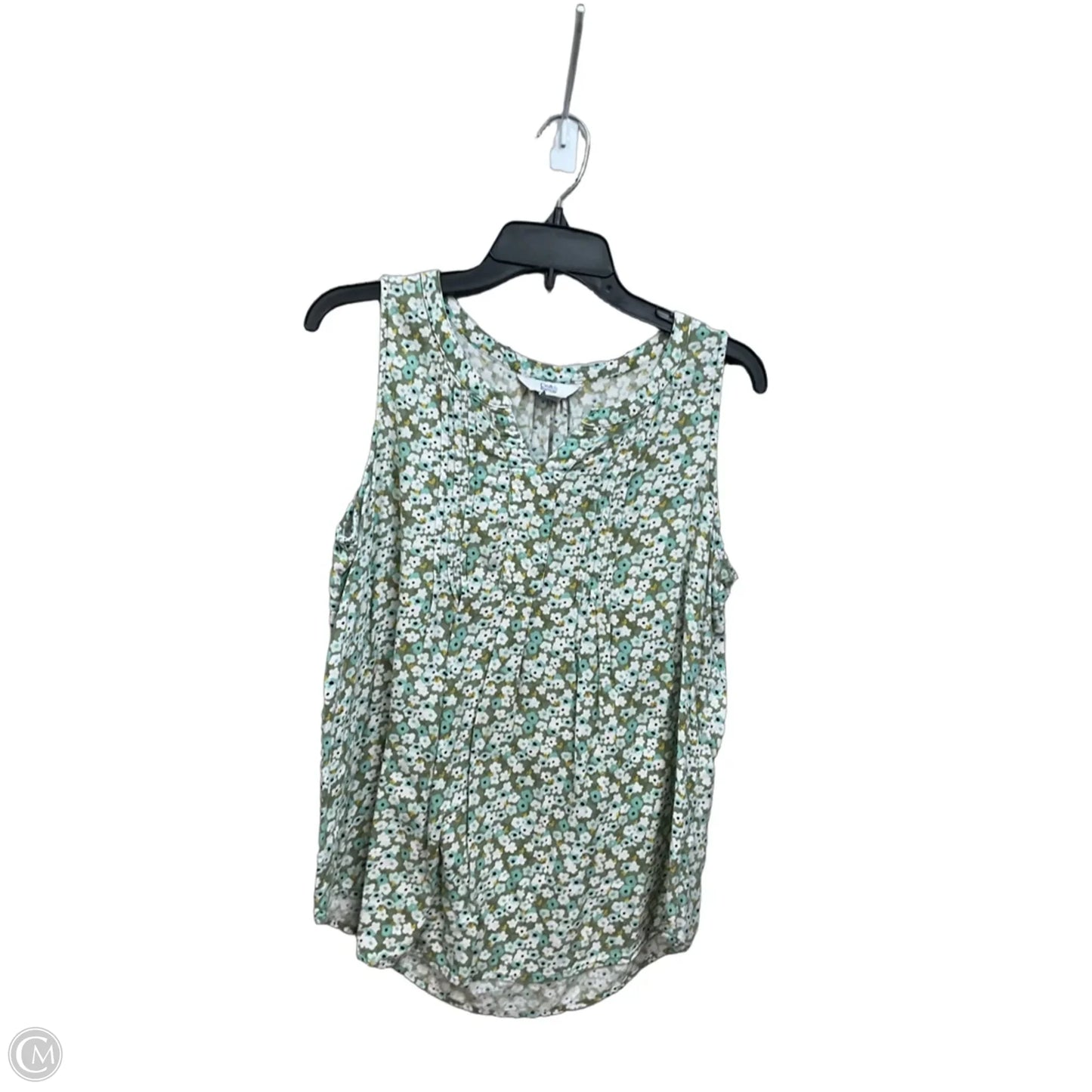 Top Sleeveless By Croft And Barrow In Floral Print, Size: M