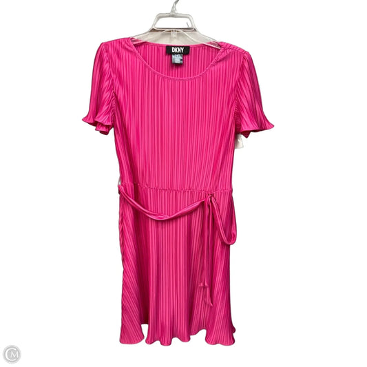 Dress Casual Short By Dkny In Pink, Size: L