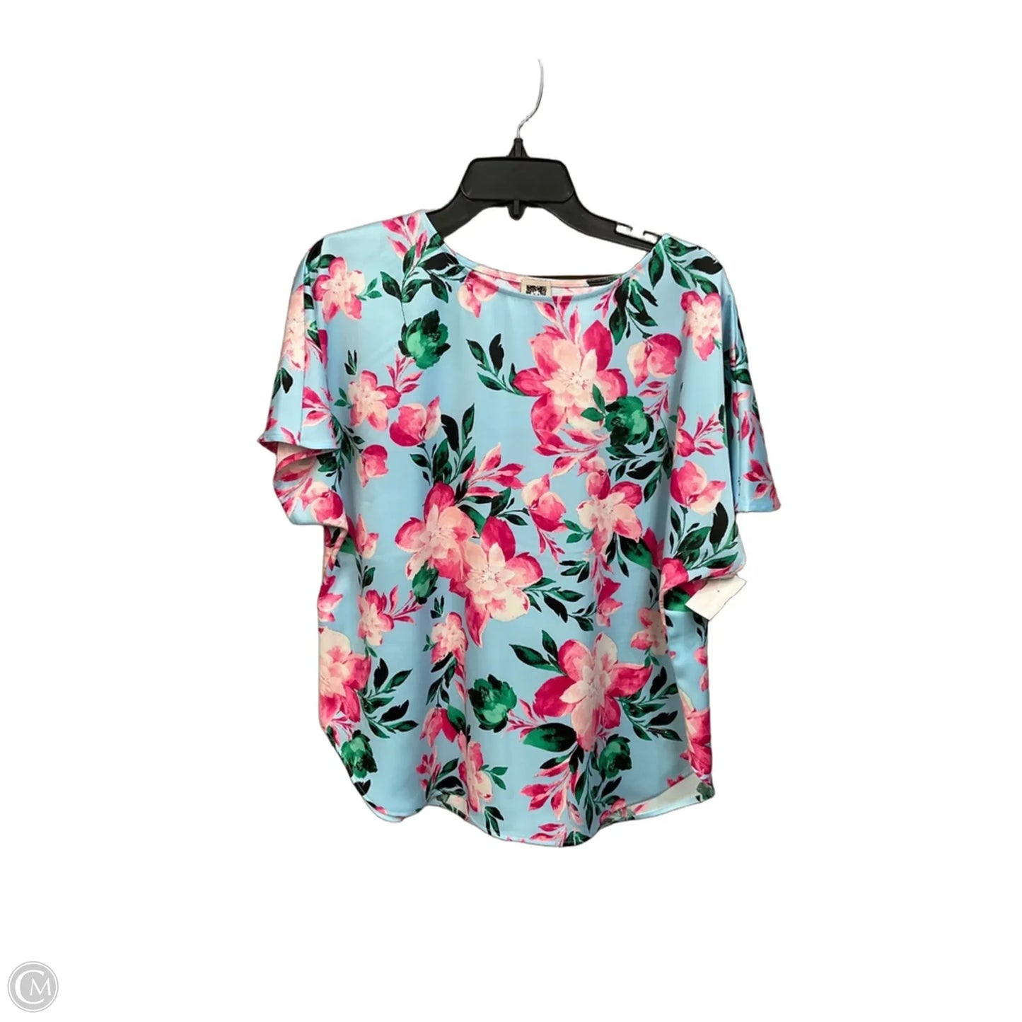 Top Short Sleeve By Anne Klein In Floral Print, Size: L