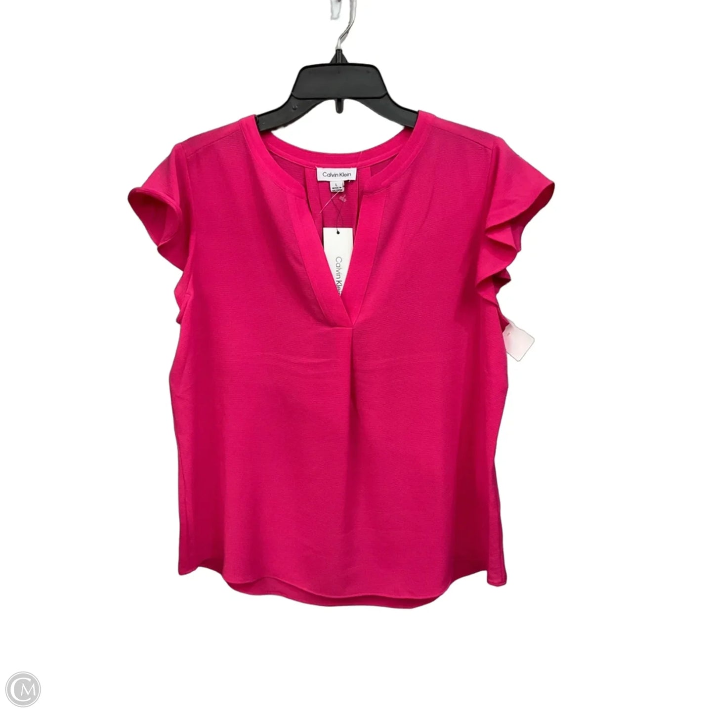 Top Short Sleeve By Calvin Klein In Pink, Size: L