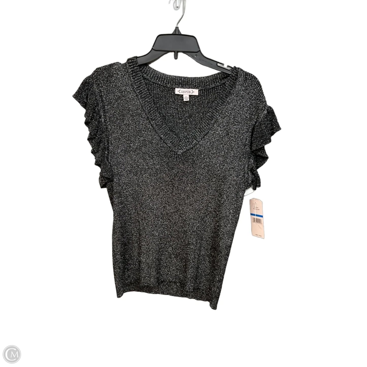 Top Sleeveless By Nanette By Nanette Lepore In Black & Silver, Size: Xl