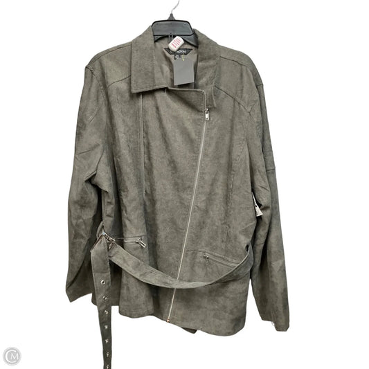 Jacket Moto By Davi & Dani In Green, Size: 3x