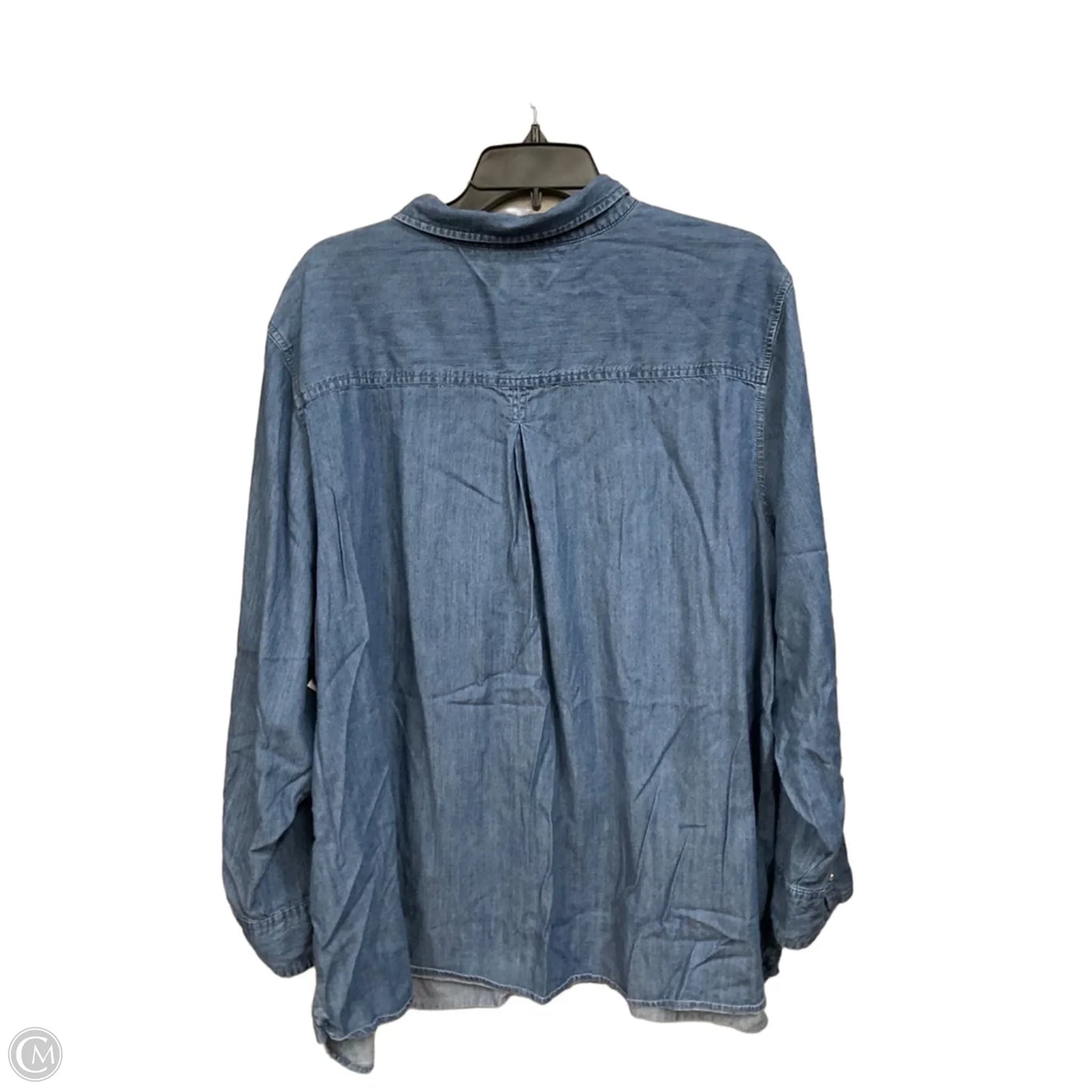 Top 3/4 Sleeve By Tommy Hilfiger In Blue Denim, Size: 2x