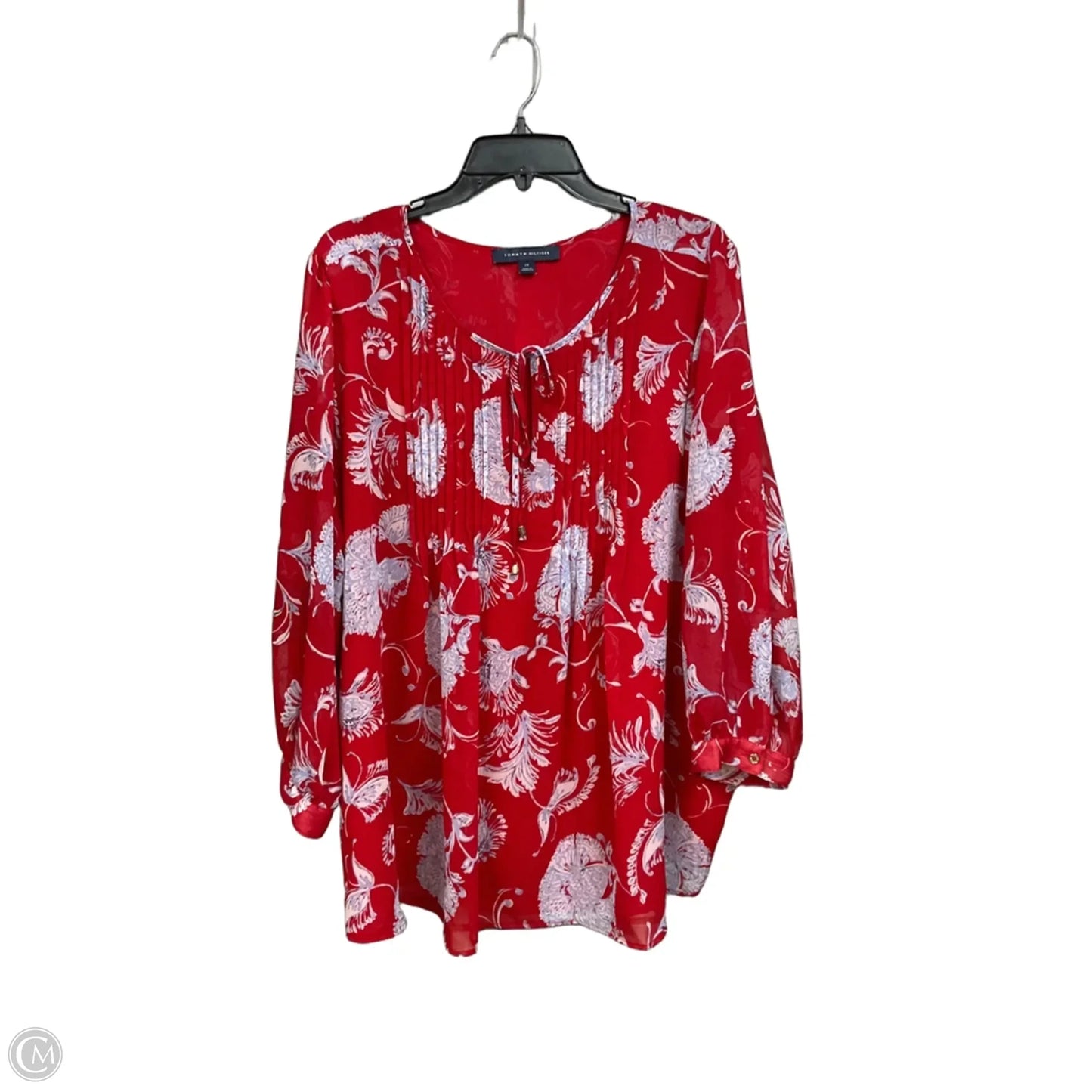 Top 3/4 Sleeve By Tommy Hilfiger In Floral Print, Size: 2x