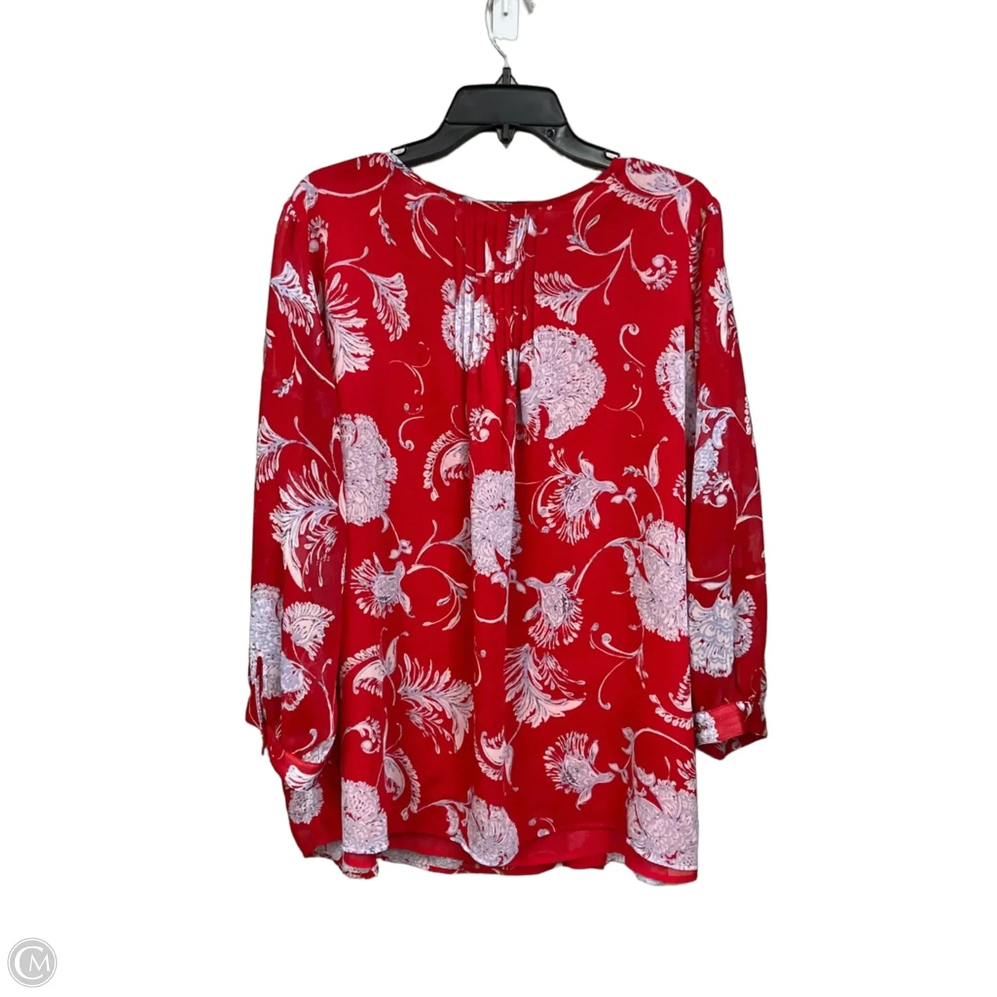 Top 3/4 Sleeve By Tommy Hilfiger In Floral Print, Size: 2x