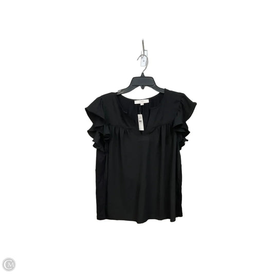 Top Short Sleeve By Loft In Black, Size: L
