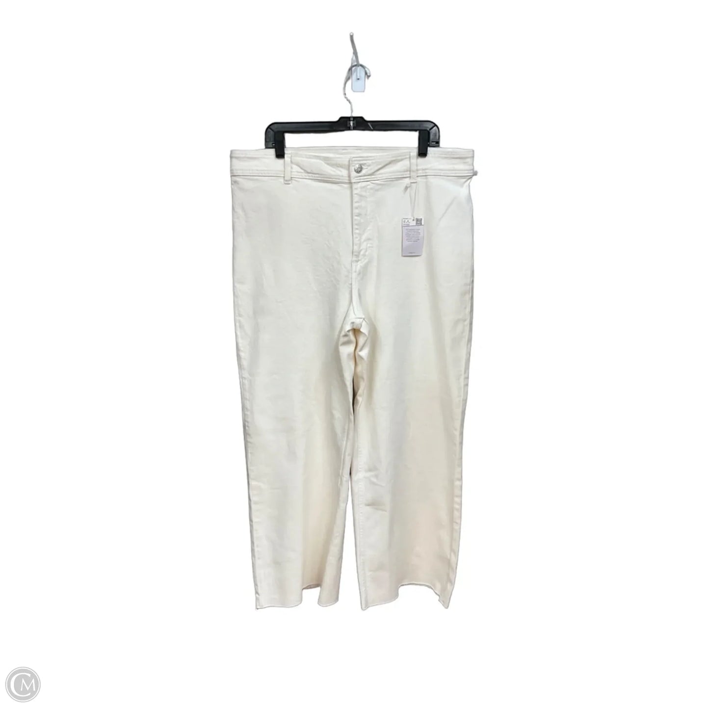 Jeans Wide Leg By Mng In Cream Denim, Size: 16