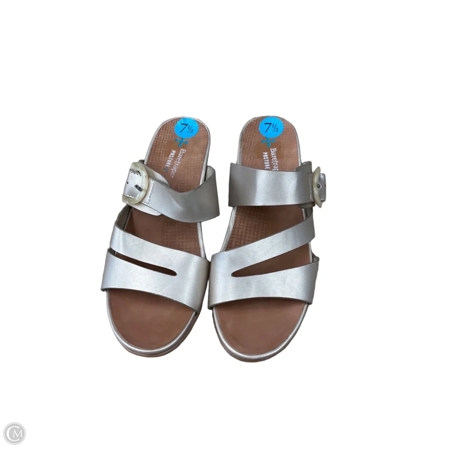 Sandals Heels Wedge By Bare Traps In Gold, Size: 7.5