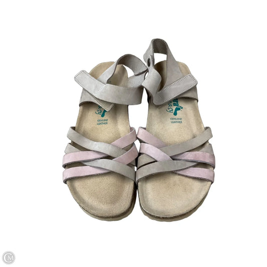 Sandals Heels Wedge By Clothes Mentor In Tan, Size: 7.5