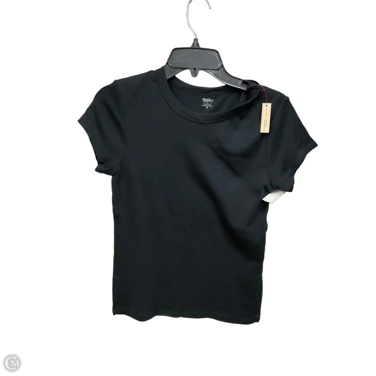 Top Short Sleeve Basic By Mossimo In Black, Size: M