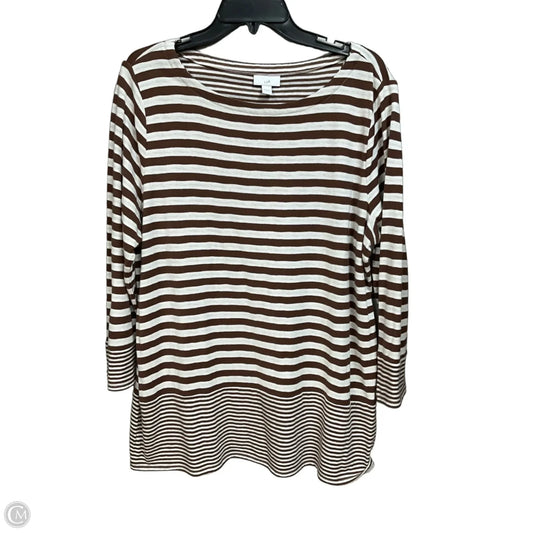Top 3/4 Sleeve By J. Jill In Striped Pattern, Size: L
