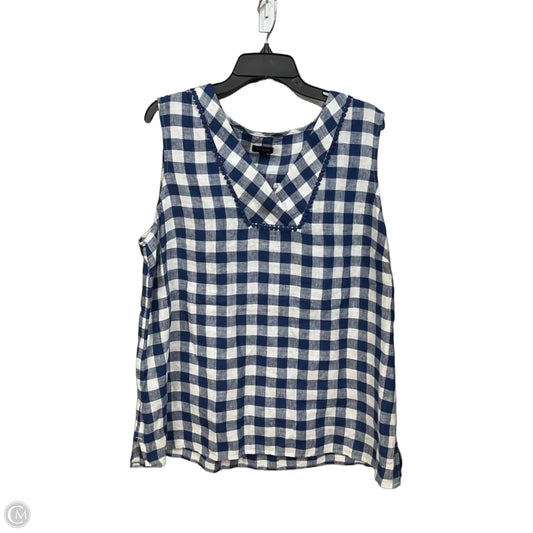 Top Sleeveless By Talbots In Checkered Pattern, Size: Xl