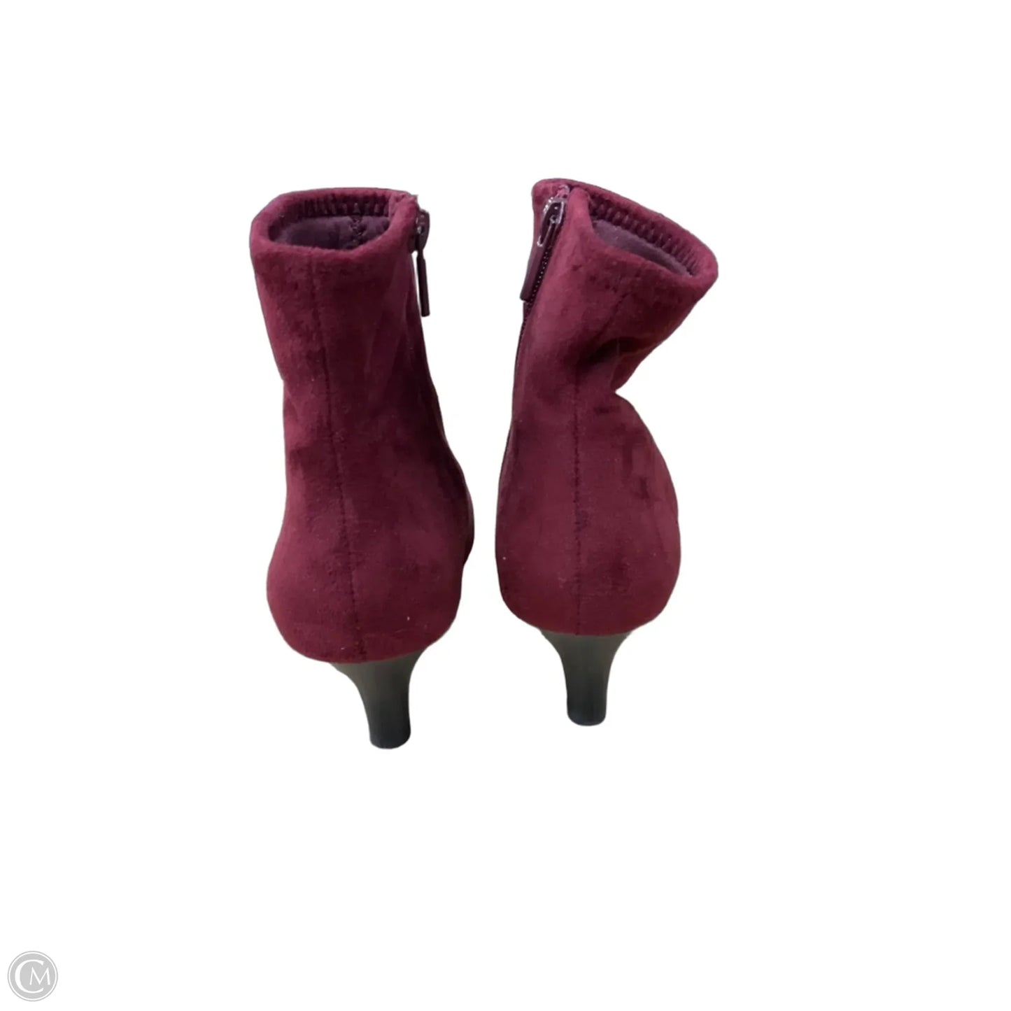 Boots Ankle Heels By Impo In Maroon, Size: 6.5