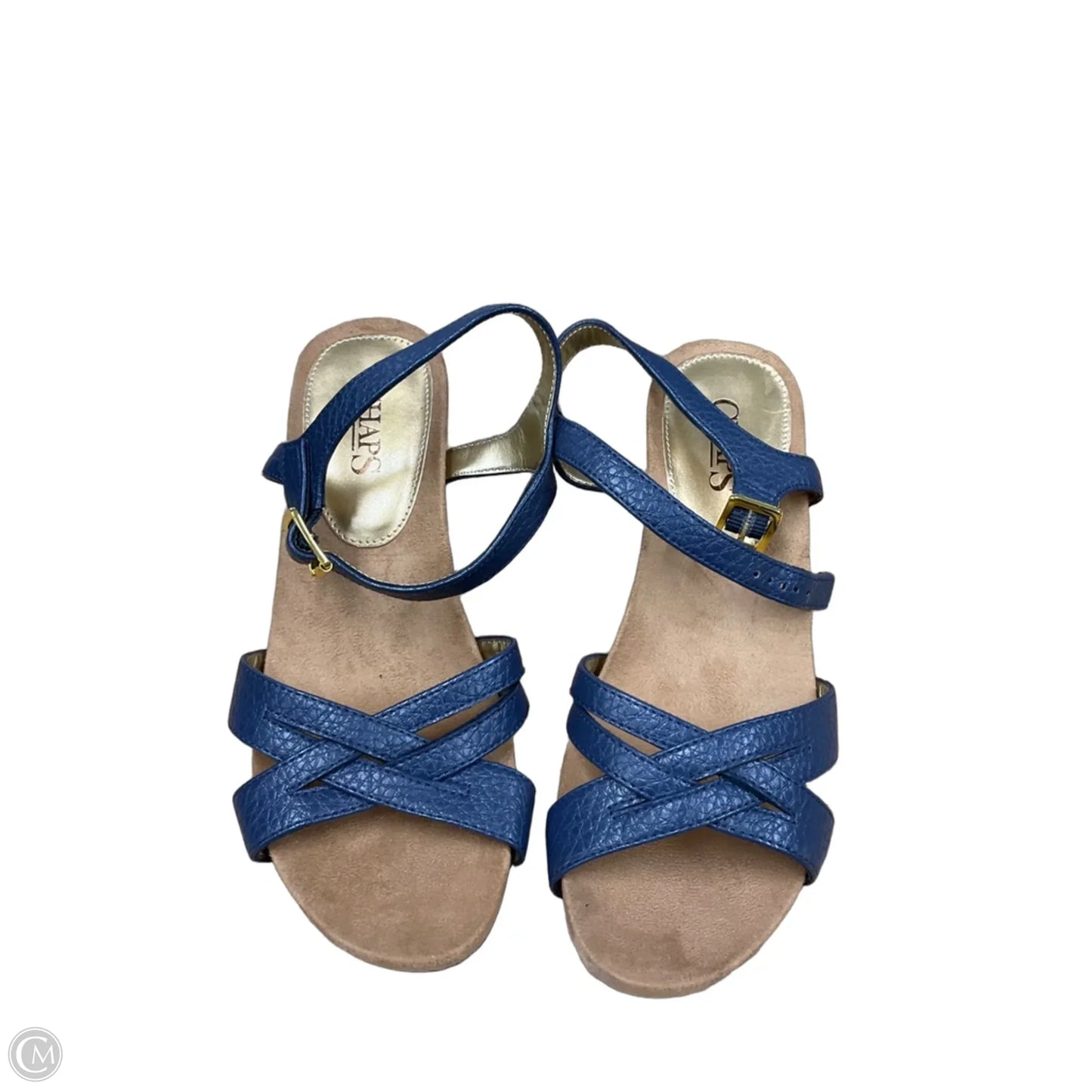 Sandals Heels Wedge By Chaps In Navy, Size: 7.5
