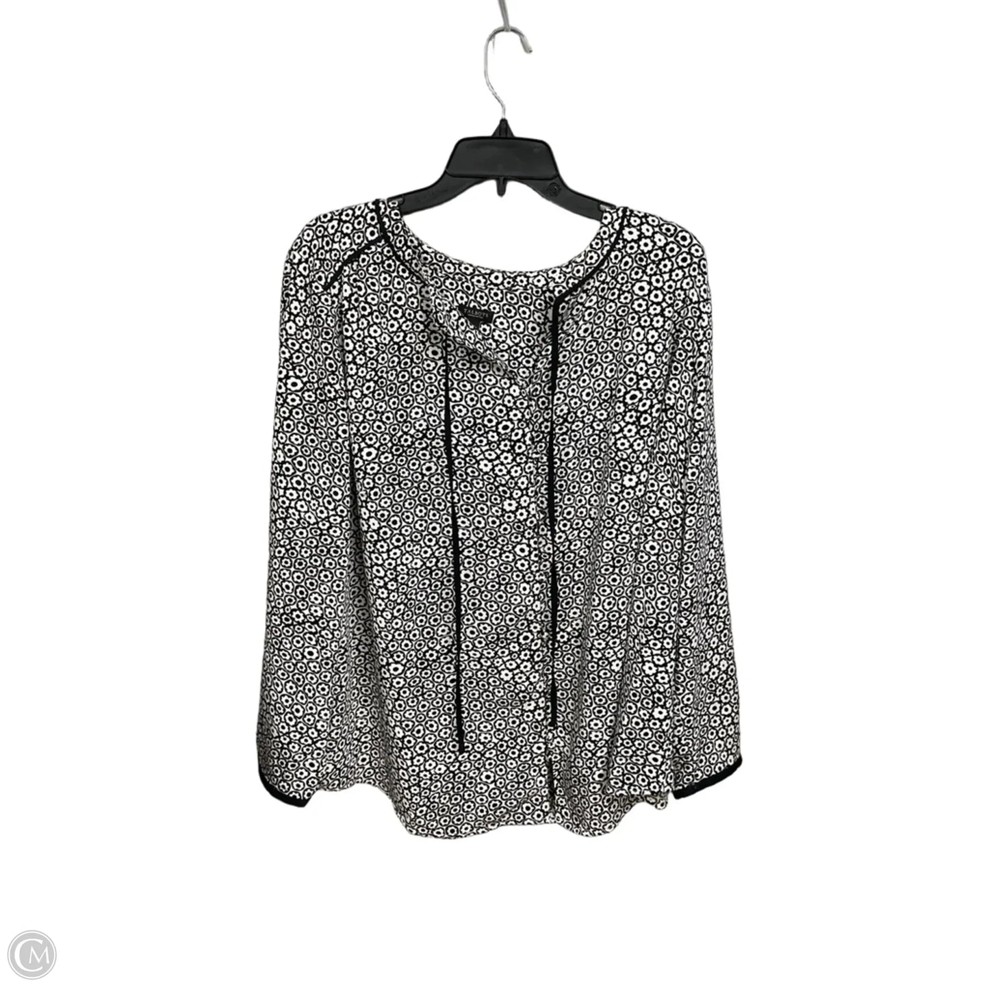 Blouse 3/4 Sleeve By Talbots In Black & White, Size: 2x