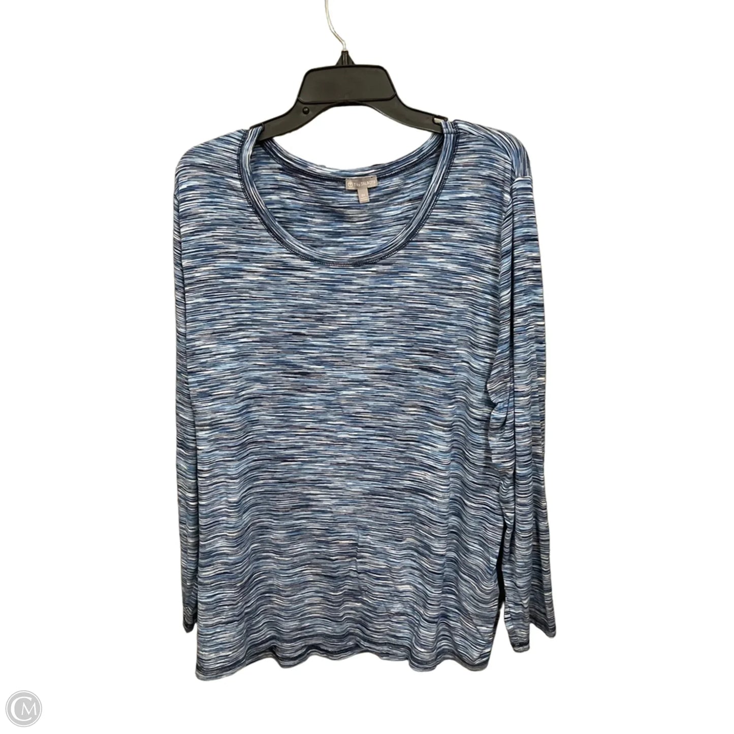 Athletic Top Long Sleeve Crewneck By Talbots In Blue & White, Size: 3x