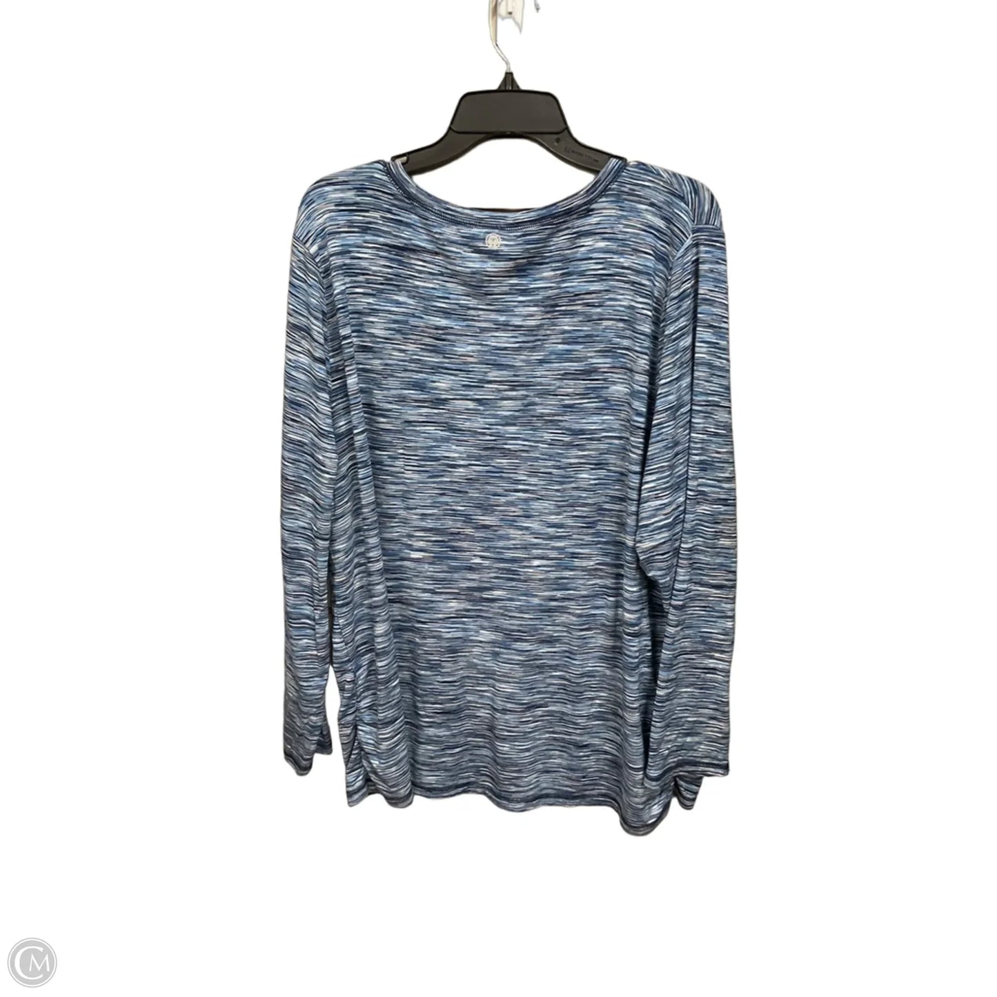 Athletic Top Long Sleeve Crewneck By Talbots In Blue & White, Size: 3x