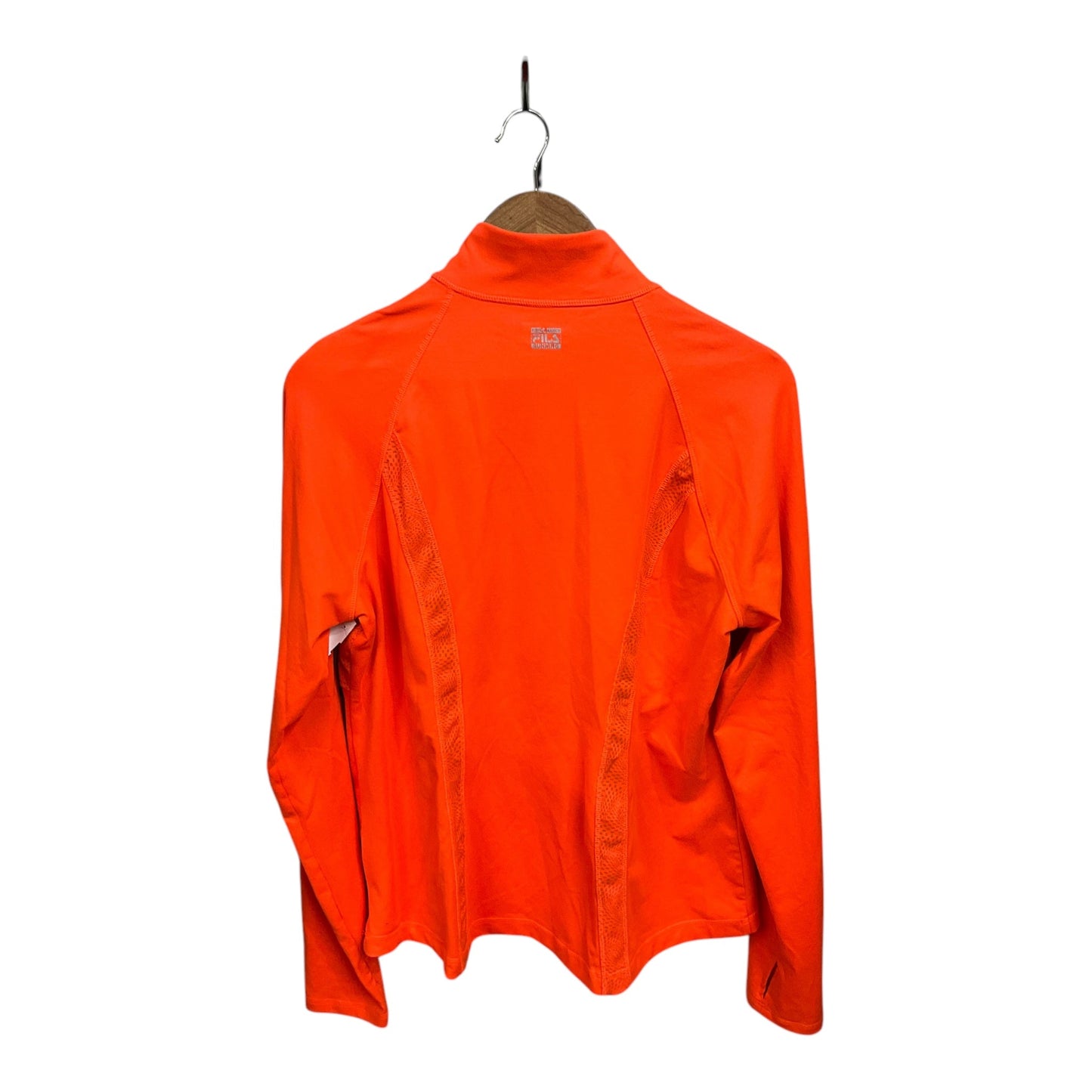 Athletic Top Long Sleeve Collar By Fila In Orange, Size: Xl