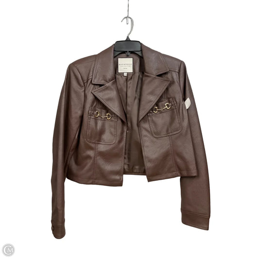 Jacket Leather By Bagatelle In Brown, Size: M