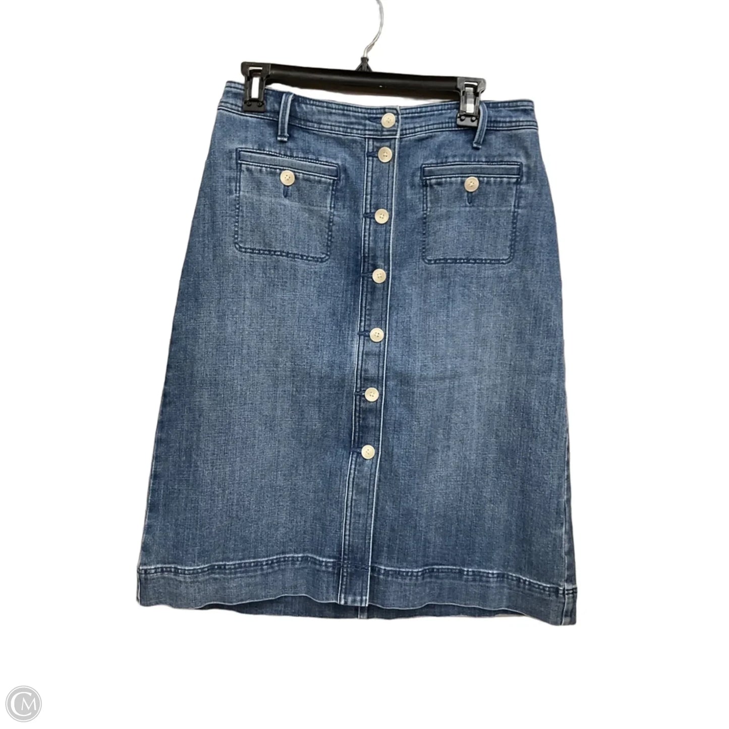 Skirt Midi By Talbots In Blue Denim, Size: 8