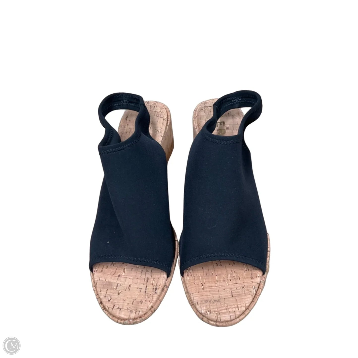 Sandals Heels Wedge By Aerosoles In Black & Tan, Size: 8.5