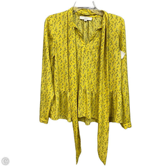 Blouse Long Sleeve By Loft In Floral Print, Size: Xs