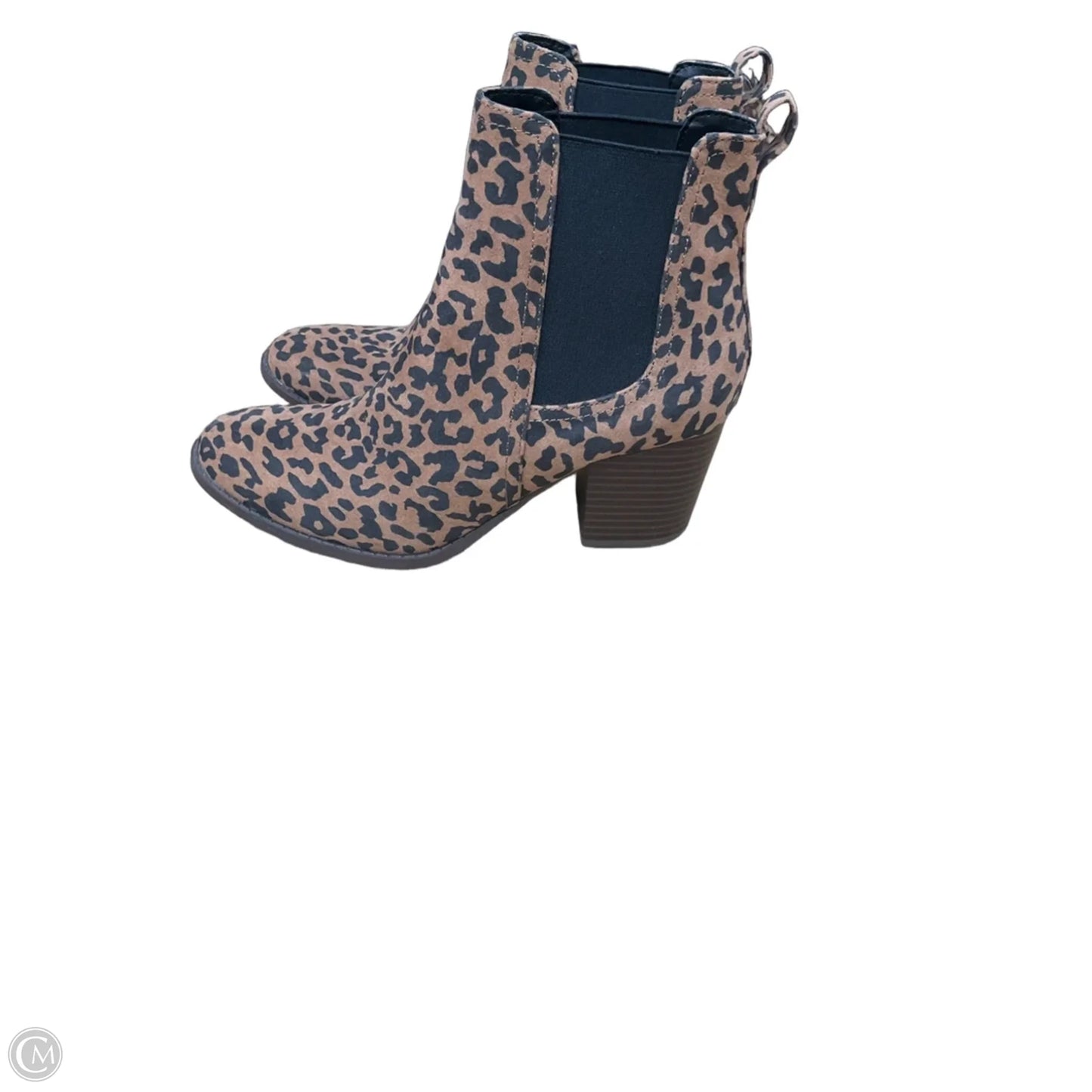 Boots Ankle Heels By Loft In Animal Print, Size: 8