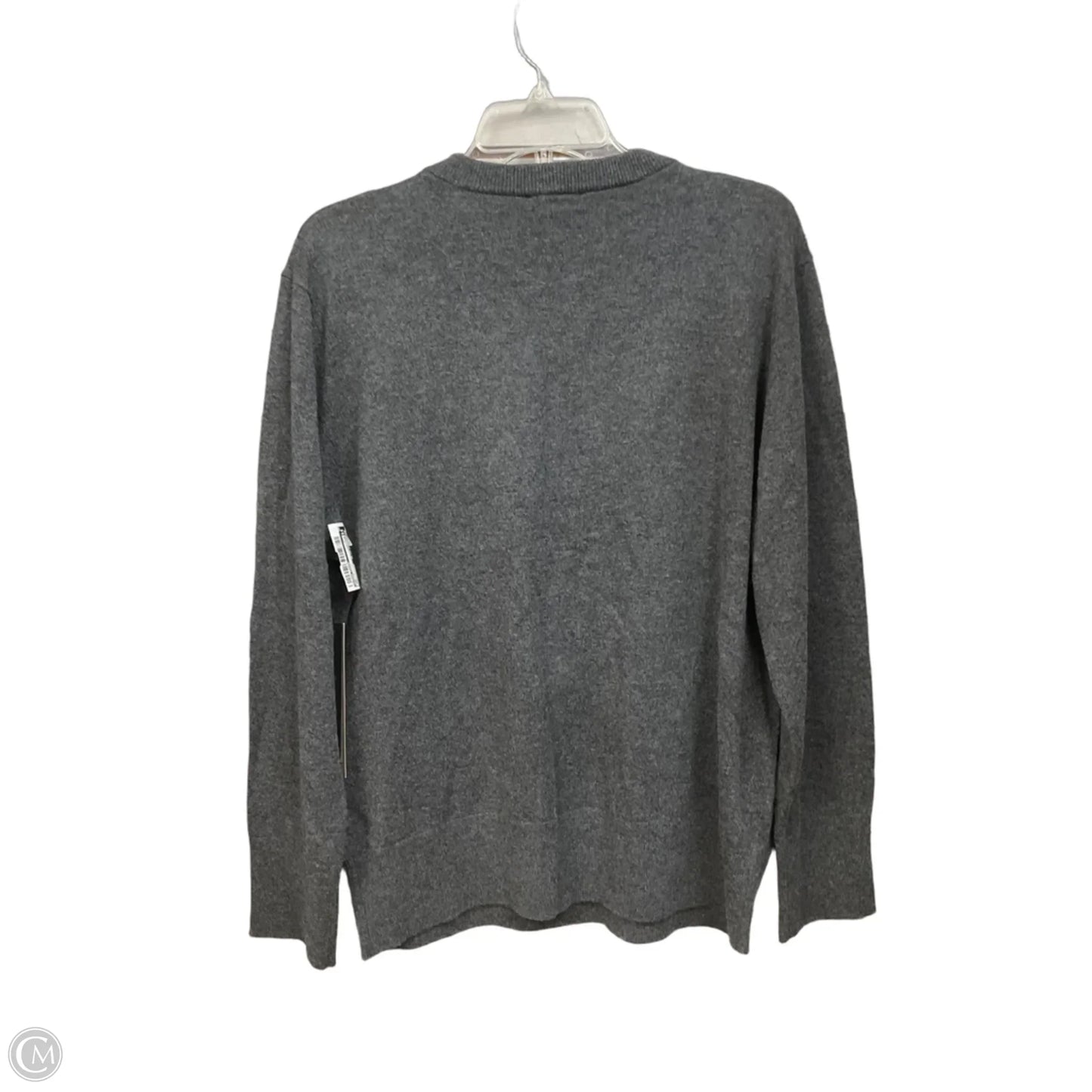 Top Long Sleeve By Donna Karan In Grey, Size: L