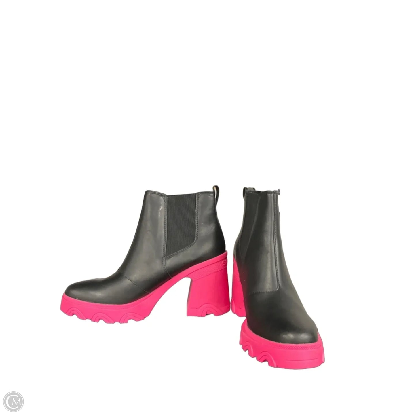 Boots Ankle Heels By Sorel In Black & Pink, Size: 11