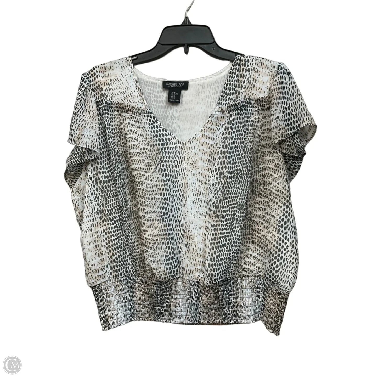 Top Short Sleeve By Rachel Zoe In Snakeskin Print, Size: Xl