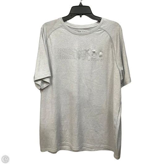 Athletic Top Short Sleeve By Under Armour In Grey, Size: 2x