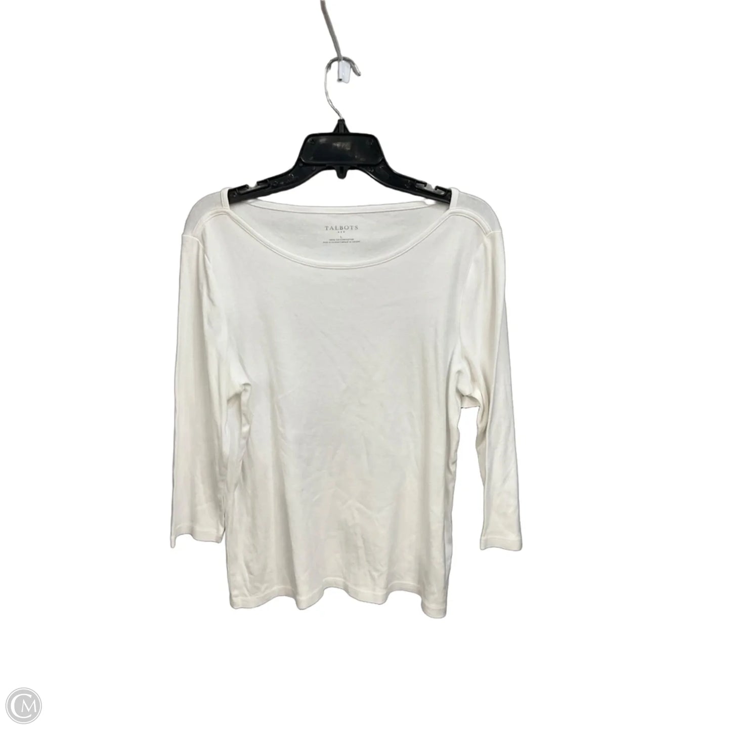 Top 3/4 Sleeve Basic By Talbots In White, Size: L