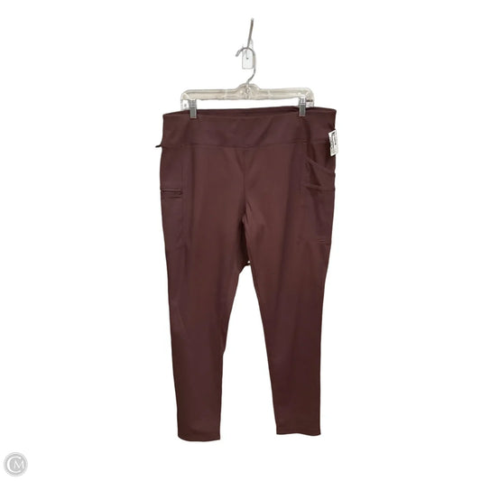 Athletic Leggings By Carhartt In Maroon, Size: Xl