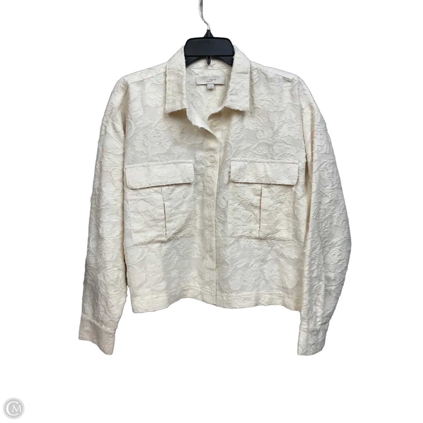 Blouse Long Sleeve By Loft In Cream, Size: M