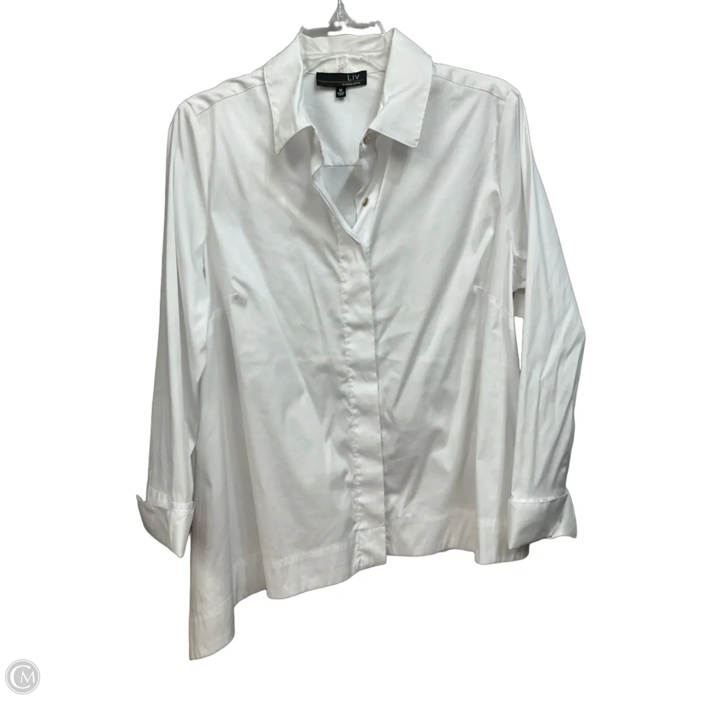 Blouse Long Sleeve By Habitat In White, Size: M